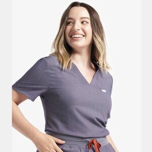 Lago Diamond Charcoal Gray Scrub Top